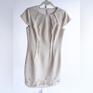 Elie Tahari Cream Cap Sleeve Mini Dress